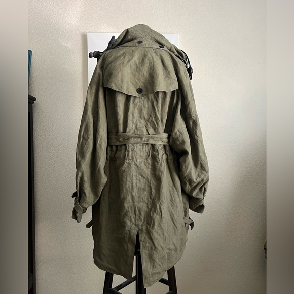 Burberry Prorsum Runway 2012 Cocoon Linen Belted Hooded Parka Jacket RARE - Picture 11 of 14